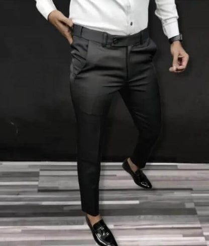 Premium Waist Adjustable Lycra Men's Trouser Black
